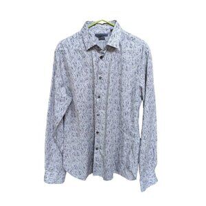 John Varvatos Slim Fit Marbled Pattern Button -Up Gray Men's Size 16